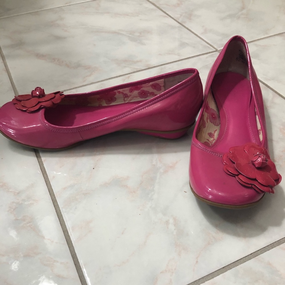 Hot pink shoes